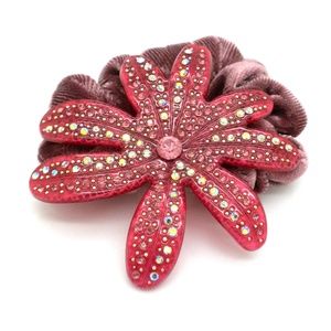 Crystal Flower Ponytail Holder